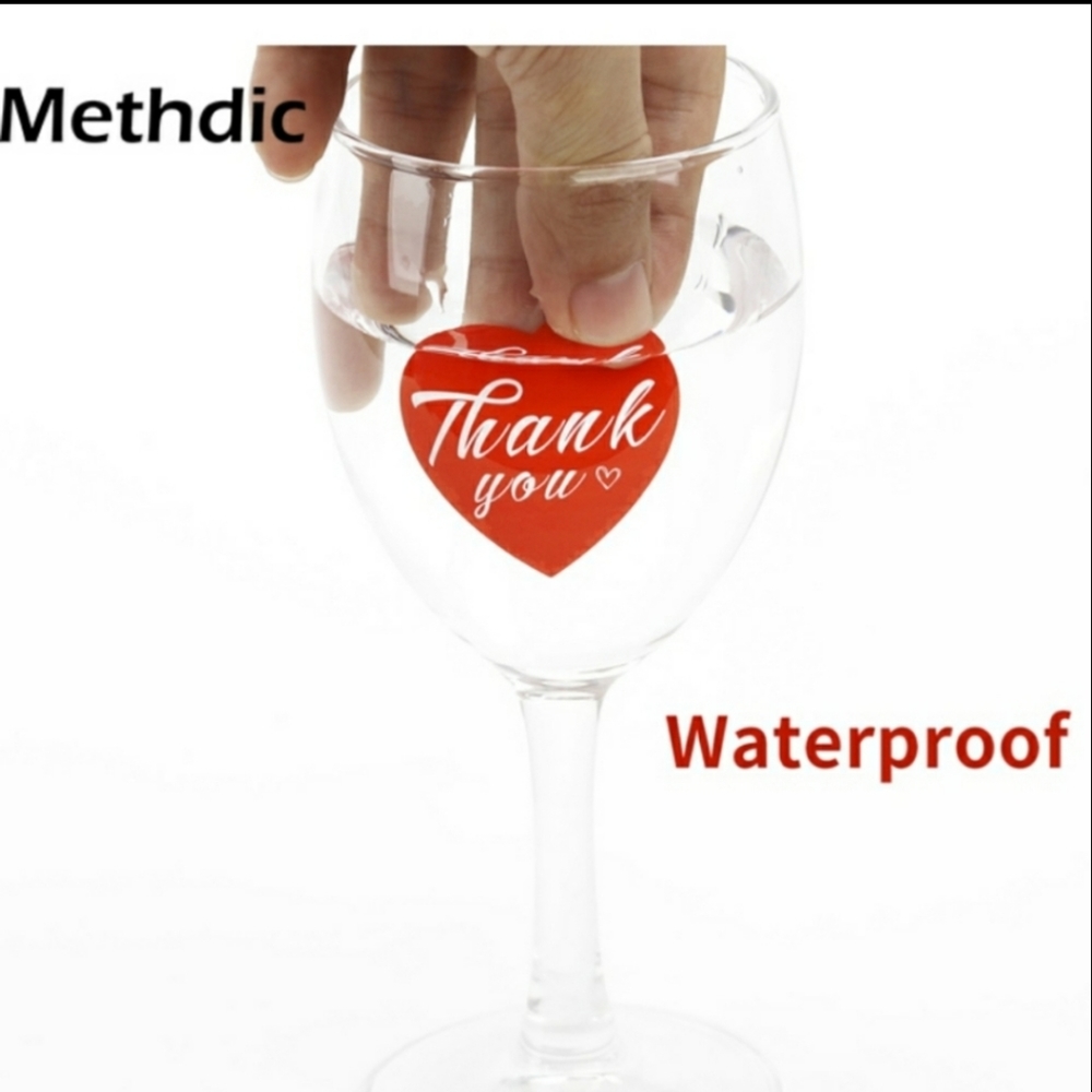 Red Thank you Sticker 500PC - Picture 3 of 4